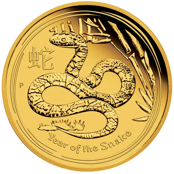 1 Unze Goldmünze Australien Lunar II Schlange 2013 - polierte Platte