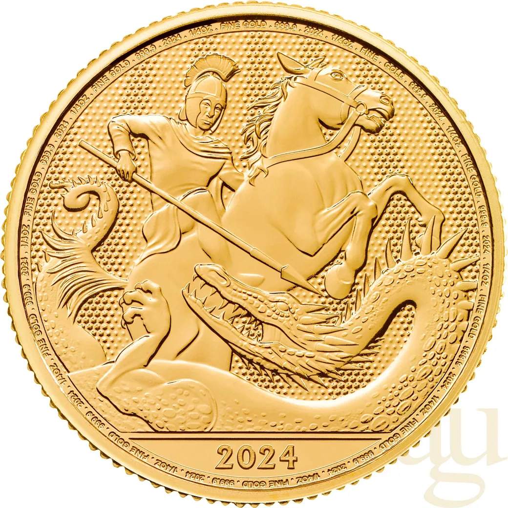 1/4 Unze Goldmünze St. George and the Dragon 2024