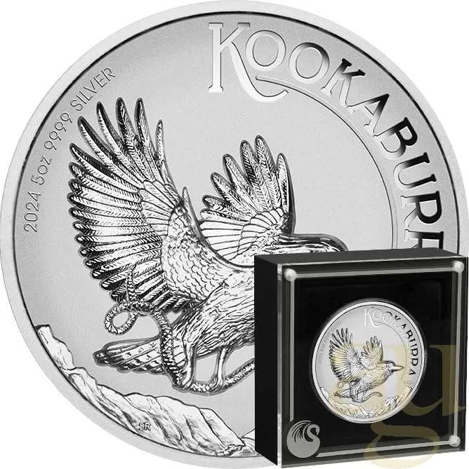 5 Unzen Silbermünze Australien Kookaburra 2024 - Incused Coin