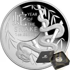 1 Unze Silbermünze Australien RAM Lunar Schlange 2025 Domed - Proof