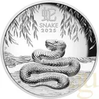 1 Unze Silbermünze Australien Lunar III Schlange 2025 - polierte platte - High Relief