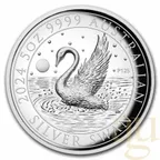 5 Unzen Silbermünze Australien Schwan 2024 - High Relief - polierte Platte