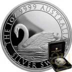 1 Unze Silbermünze Australien Schwan 2017 - polierte Platte
