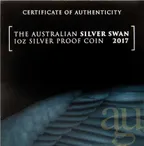 1 Unze Silbermünze Australien Schwan 2017 - polierte Platte