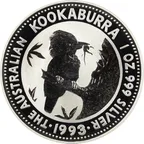 1 Unze Silbermünze Australien Kookaburra 1993