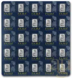 25 x 1 Gramm Platinbarren Multigram PAMP Fortuna
