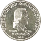 5 DM Silbermünze Friedrich von Schiller BRD