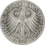 5 DM Silbermünze Eichendorff BRD