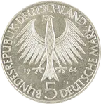 5 DM Silbermünze Fichte BRD