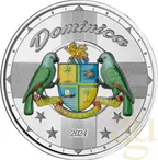 1 Unze Silbermünze EC8 Dominica - Coat of Arms 2024 - coloriert