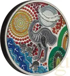 2 Unzen Silbermünze Australien Emu Utingat 2025 Antik Finish - coloriert