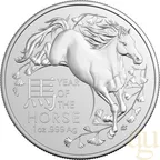 1 Unze Silbermünze Australien RAM Lunar Pferd 2026