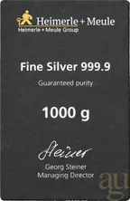 1 Kilogramm Silberbarren Heimerle + Meule