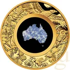 2 Unzen Goldmünze Australien Great Southern Land Blue Lepidolite 2025 - polierte Platte
