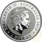 1 Unze Silbermünze Australien Kookaburra 2015 - Privy Mark Ziege