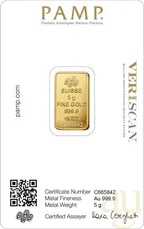 5 Gramm Goldbarren PAMP Fortuna