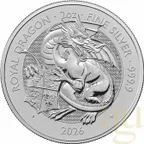 2 Unzen Silbermünze Tudor Beasts Royal Dragon 2026