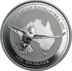 1 Unze Silbermünze Australien Kookaburra 2002