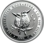 1 Unze Silbermünze Australien Kookaburra 2001