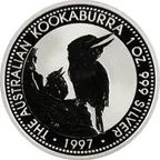 1 Unze Silbermünze Australien Kookaburra 1997