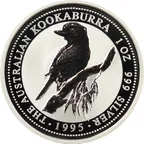 1 Unze Silbermünze Australien Kookaburra 1995