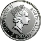1 Unze Silbermünze Australien Kookaburra 1991