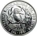1 Unze Silbermünze Australien Kookaburra 1991