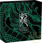 1 Unze Silbermünze Perth Mint Rectangular Dragon 2026 - polierte Platte