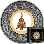 2 Unzen Silbermünze Australien Santa's Workshop 2025 - Antik Finish coloriert