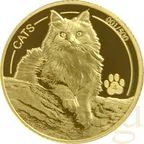 1/10 Unze Goldmünze Fiji Cats 2025 - prooflike