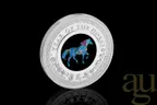 1 Unze Silbermünze Australien Lunar III Opal Pferd 2026 - polierte platte