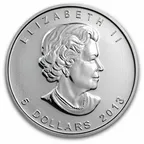 1 Unze Silbermünze Maple Leaf 2013 - Jubiläumsausgabe 25 Jahre