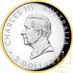 2 Unzen Silbermünze Australien Kookaburra 2026 teilvergoldet - polierte Platte - High Relief