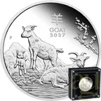 1 Unze Silbermünze Australien Lunar III Ziege 2027 - polierte Platte