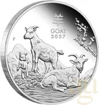 1 Unze Silbermünze Australien Lunar III Ziege 2027 - polierte Platte