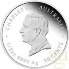 1/2 Unze Silbermünze Australien Lunar III Ziege 2027 - polierte Platte