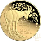 1 Unze Goldmünze Australien RAM Lunar Ziege 2027 Domed - Proof