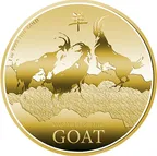 1 Unze Goldmünze Niue Ziege 2015