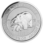 1.5 Unzen Silbermünze Kanada Polarbär 2015