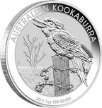 1 Unze Silbermünze Australien Kookaburra 2016