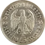 5 Reichsmark Silbermünze Hindenburg