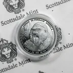 1 Unze Silbermünze Afrika Kongo Silberrücken Gorilla 2015