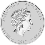10 Unzen Silbermünze Australien Lunar II Hahn 2017