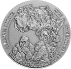 1 Unze Silbermünze Ruanda Berggorilla 2008 - polierte Platte