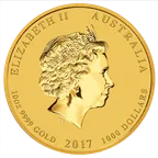 10 Unzen Goldmünze Australien Lunar II Hahn 2017