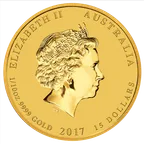 1/10 Unze Goldmünze Australien Lunar II Hahn 2017