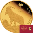 0,5 Gramm Goldmünze Australien Lunar III Ziege 2027 - polierte Platte