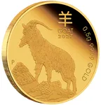 0,5 Gramm Goldmünze Australien Lunar III Ziege 2027 - polierte Platte