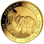 1/10 Unze Goldmünze Somalia Elefant 2017