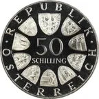 50 Schilling Silbermünze Republik Österreich 1959-1973